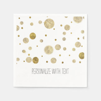 Gold Bokeh Confetti Dots Napkin