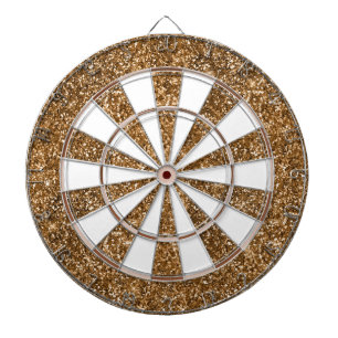 Gold Bokeh Glitter Stars Dartboard