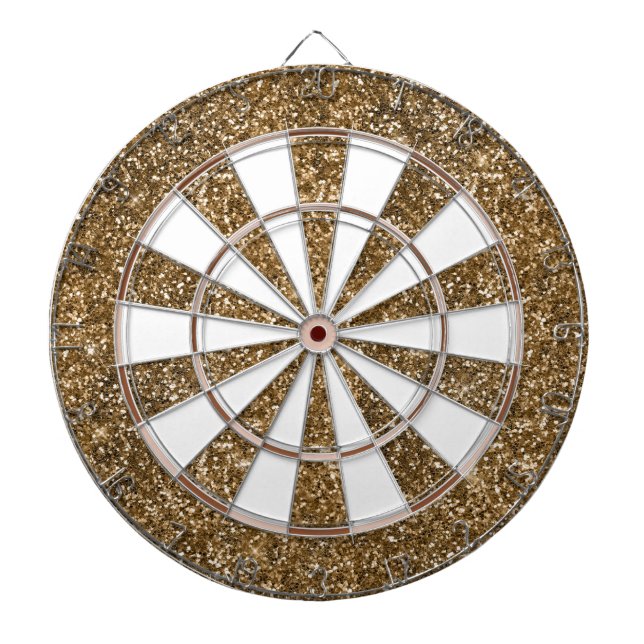 Gold Bokeh Glitter Stars Dartboard (Front)