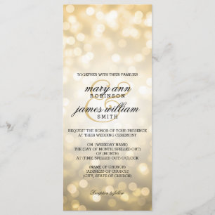 Gold Bokeh Lights Elegant Wedding Invitation