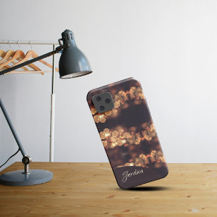 Gold bokeh lights iPhone Case