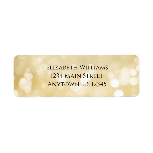 Gold Bokeh Return Address (Front)