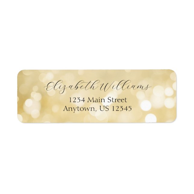Gold Bokeh Return Address (Front)