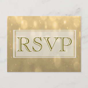 Gold Bokeh   RSVP Invitation Postcard