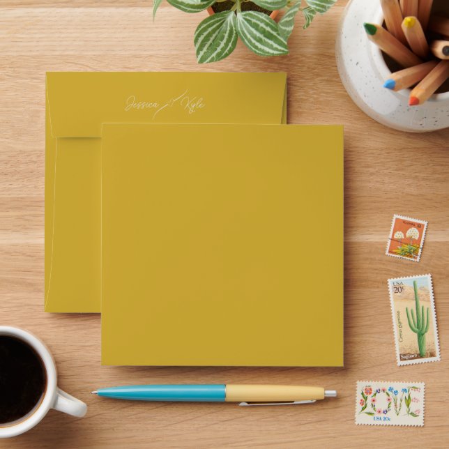 Gold Bokeh Stationery Coloured Envelope (Desk)