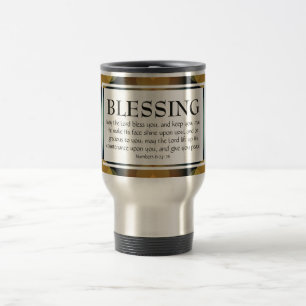 Gold Bokeh THE LORD BLESS YOU Numbers 6:24-26 Travel Mug
