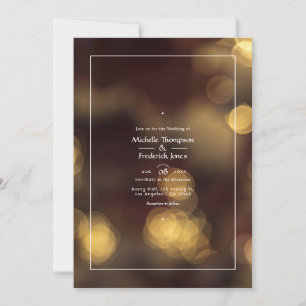 Gold Bokeh Wedding Invitation