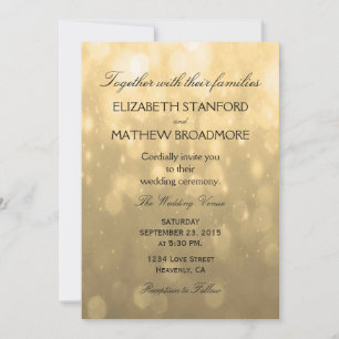 Gold Bokeh Wedding Invitation