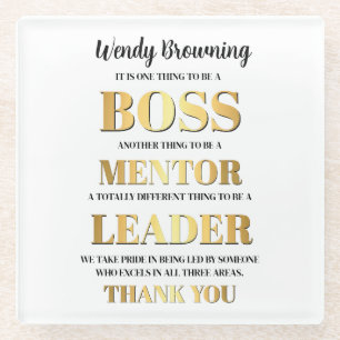 Gold & Bold Boss appreciation week Glass Coaster