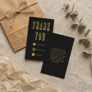 Gold bold thank you Enclosure Card