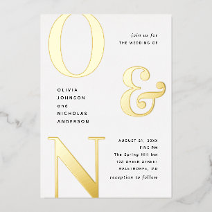 Gold bold typography modern wedding + details