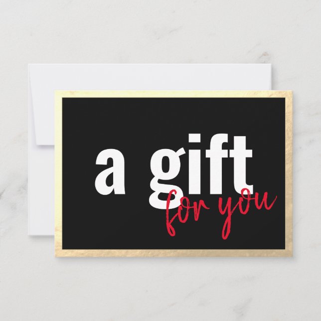 Gold Border Black Gift Certificate Invitation (Front)