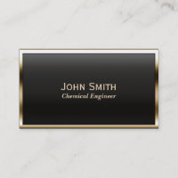 Gold Border Chemical Engineer Business Card