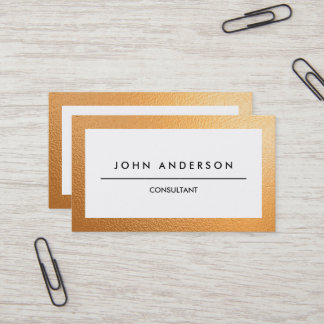 Gold Border, Classic, Simple, Two-Sided Business Card