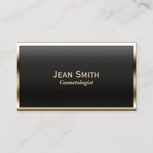 Gold Border Cosmetologist Business Card