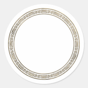 Gold Border Frame for Your Wording Classic Round S Sticker