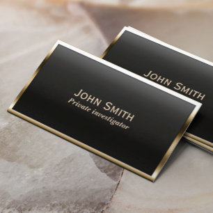 Gold Border Investigator Business Card