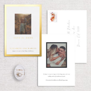 Gold Border Modern Gallery Frame Save the Date