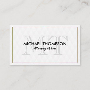 Gold Border Monogram Elegant Diamond Pattern Business Card