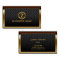 Gold Border Monogram Metal Cells Business Card