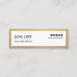 Gold Border Multi-purpose Social Media Coupon Mini Business Card