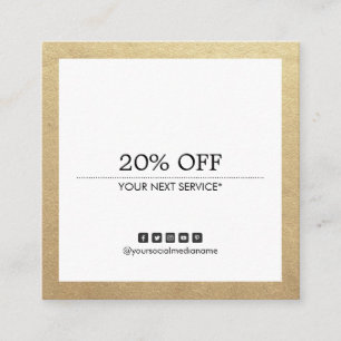 Gold Border Multi-purpose Social Media Coupon Square Business Card