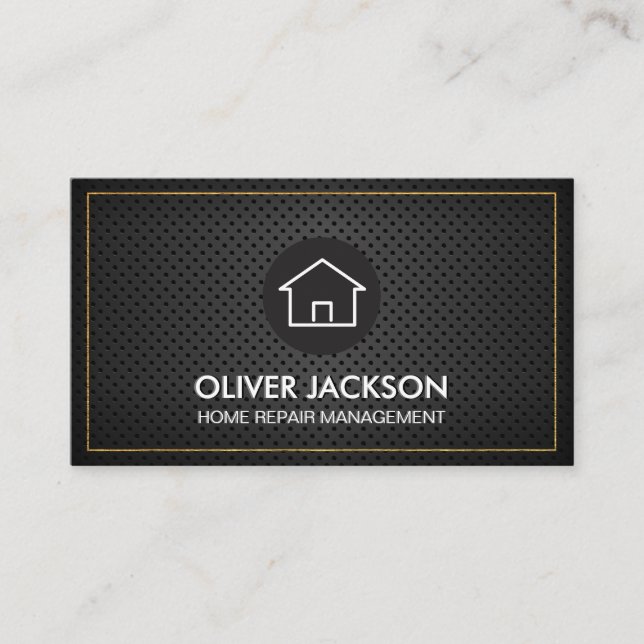 Gold Border | Perforated Mesh Business Card (Front)
