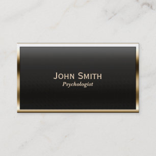 Gold Border Psychologist Business Card