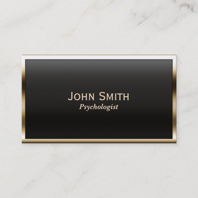 Gold Border Psychologist Business Card (Front)