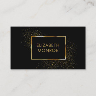Gold Border Salon Makeup Hair Stylist Black Business Card