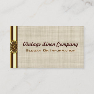 Gold Border Vintage Linen Business Cards