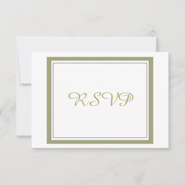Gold Border Wedding RSVP (Front)