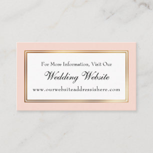 Gold Bordered Blush Wedding Website Insert Cards