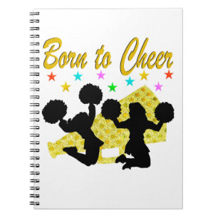 GOLD BORN TO CHEER MEGAPHONE CHEERLEADER NOTEBOOK