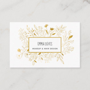 Gold Botanic Beauty Salon Hair Dresser Appointment Business Card