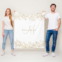 Gold botanical personalised name and monogram