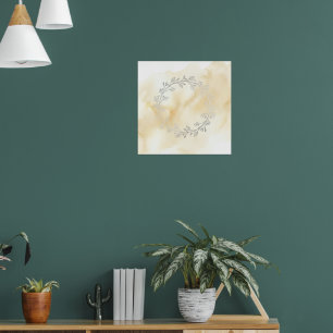 Gold Botanical Wreath Poster