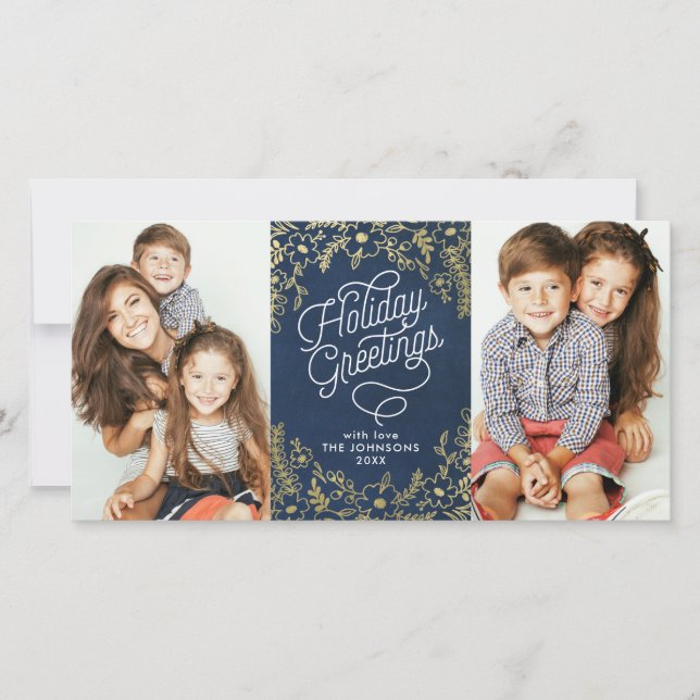 Gold Botanicals Holiday Greetings 2 Photo (Front)