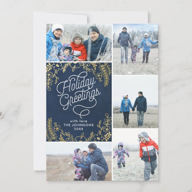 Gold Botanicals Holiday Greetings 5 Photo (Front)