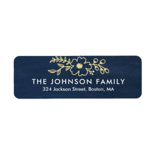 Gold Botanicals Holiday Return Address Label
