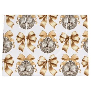 Gold Bow and Disco Ball Large Gift Bag – Glam Up