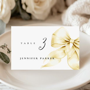 Gold Bow Bridal Shower Name Table Card