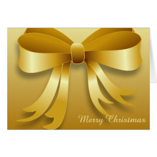 Gold Bow Christmas Greeting Card