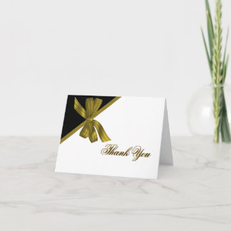 Gold Bow Stylish Thank You Card