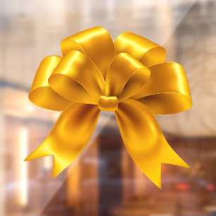 Gold Bow Window Decal 