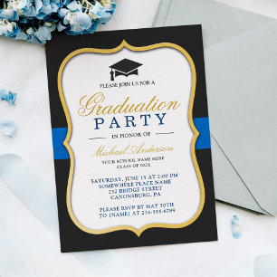 Gold Bracket Frame Modern Graduation Party Invitation