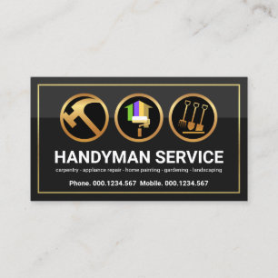 Gold Bracket Handyman Tools Home Repair Business Card