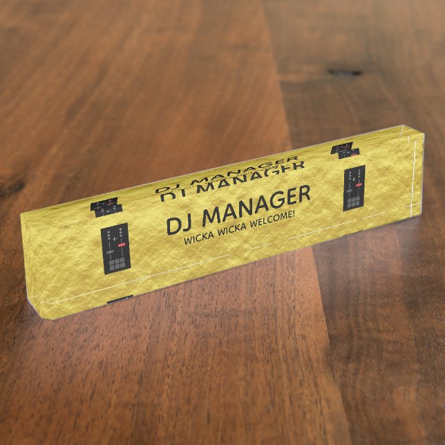 Gold Brick Faux DJ Nameplate (Side)
