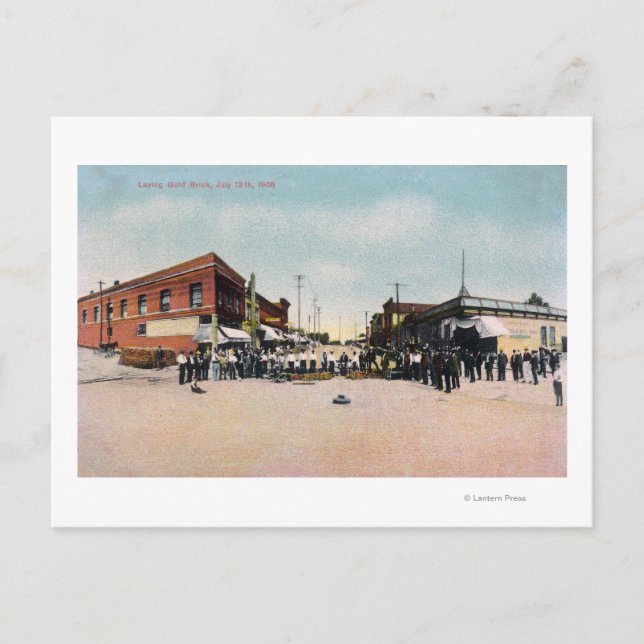 Gold Brick Laying SceneSnohomish, WA Postcard (Front)