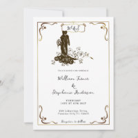 Gold Bride Groom Wedding Silhouette Monogram